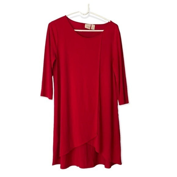 Chico’s Dress Women’s  Size M (1) Red Long Sleeve PullOver - Picture 3 of 7